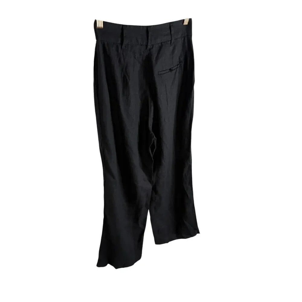 Posse Presley Linen Wide Leg Trouser Pants High Rise Pleated Minimalist Y2k XS